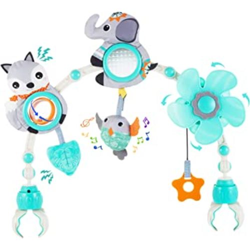 Adjustable Arch Bassinet Toys for Infant & Toddlers, Stroller Arch, Baby Crib Toys with Fascinating Hanging for Stimulating Baby’s Senses and Developing Motor Skills