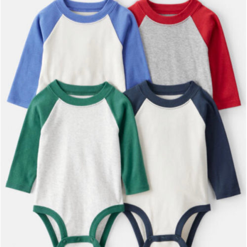 Baby Boy 4-Pack Long-Sleeve Multipack Raglan Bodysuits | Carter's