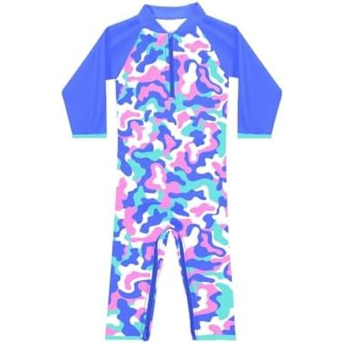 weVSwe Baby Girl Toddler UPF 50+ Rash Guard Swimsuit Sun Protection Beachwear Zipper Bathing Suit 0-3 Years