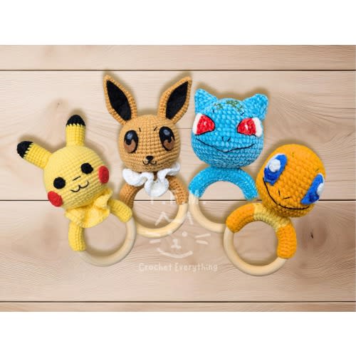 Pika! Pika! Rattles, Handmade Crochet, Baby Shower Gift!