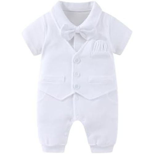 Baptism Outfit Baby Boys Christening Romper 0-18 Months