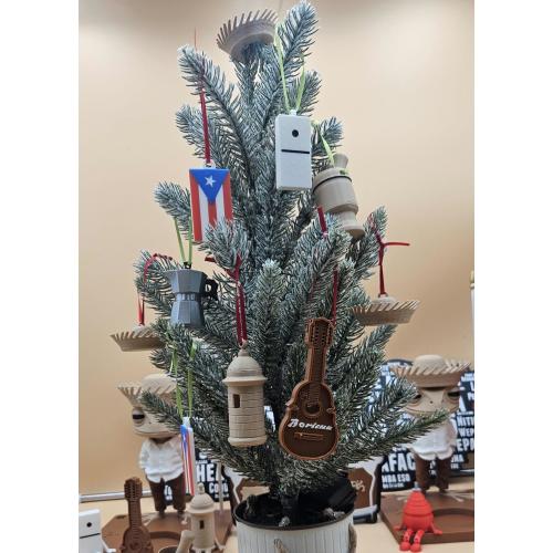 Puerto Rican Christmas Ornament – 3D Printed Boricua Figurine for Holiday Tree