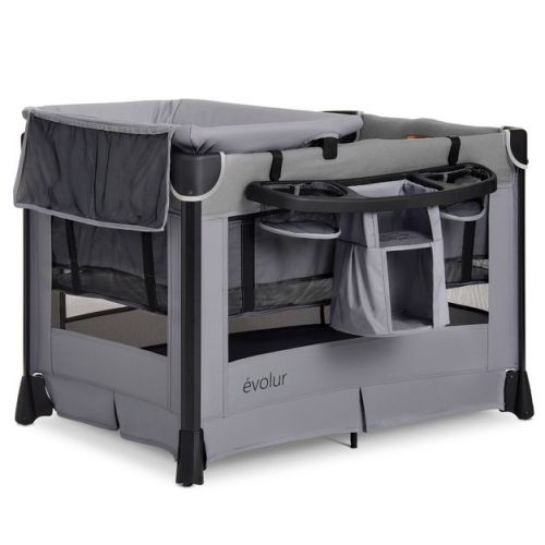 Evolur Cozy Cove Deluxe Playard - Gray
