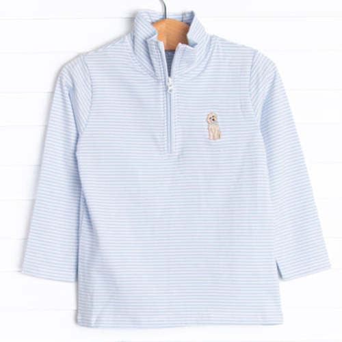 Puppy Embroidered Pullover, Blue – Stitchy Fish
