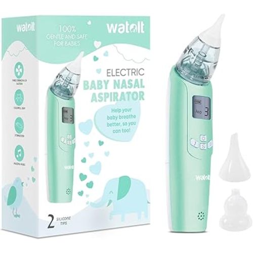 Watolt Baby Nasal Aspirator - Electric Nose Suction for Baby - Automatic Booger Sucker for Infants - Battery Powered Snot Mucus Remover for Kids Toddlers