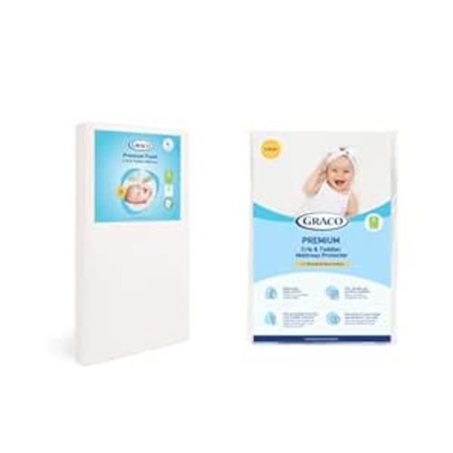 Graco Premium Crib Mattress & Protector Value Bundle (1-Pack) – Includes GREENGUARD Gold Certified Crib & Toddler Mattress, GREENGUARD Gold Certified Waterproof Protector