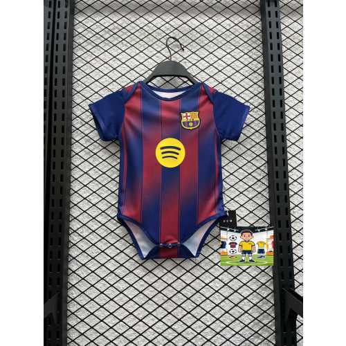 Custom 25/26 Barca Home Toddler Kit (6 - 12M)|Messi Inspired Nike Red - Blue|Christmas Photo Outfit For Infant|100% polyester Comfortable