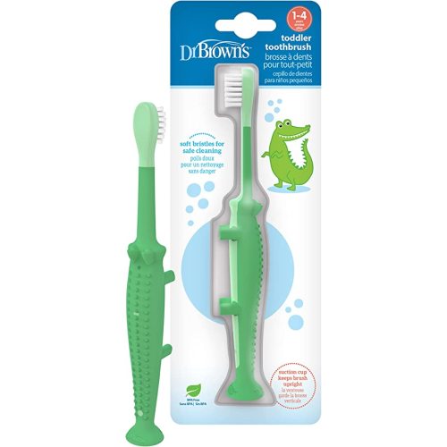 Dr. Brown's Baby and Toddler Toothbrush - Crocodile, BPA Free - Age 1-4Y