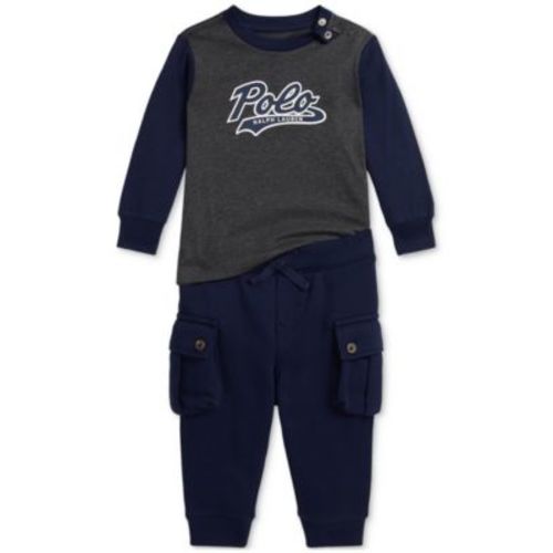Baby Boys Cotton Jersey Tee & Fleece Cargo Pant Set
