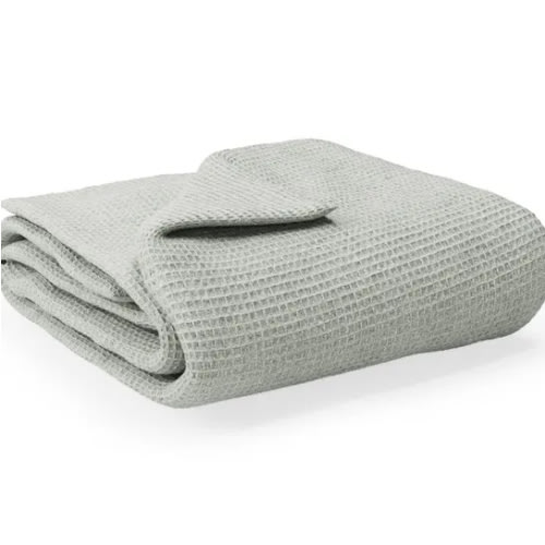 Organic Waffle Baby Blanket Sage