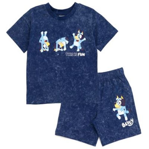 Bluey Vintage Wash Drop Shoulder T-Shirt and Shorts Outfit Set Toddler