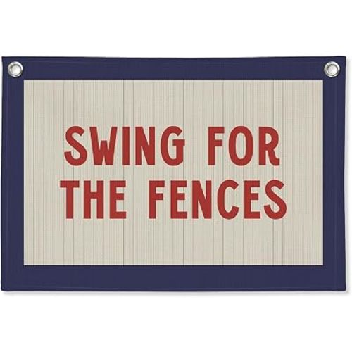 Vintage Baseball Boys Room Canvas Wall Hanging Banner