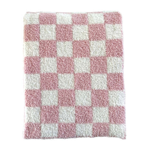 Spearmint Phufy® Bliss Checkerboard Blanket, Strawberry