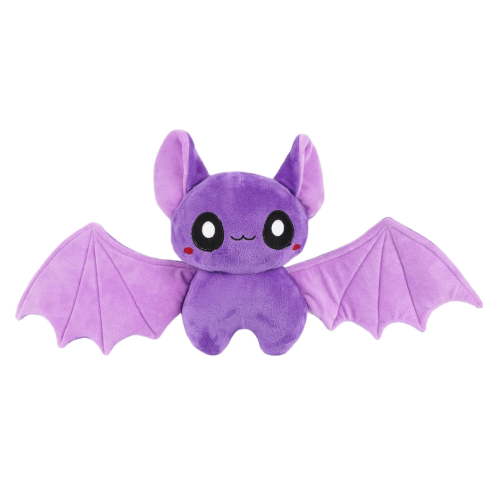 Goth Stuffed Bat Plush Toy Set 9.8 Inch Mommy Bat Stuffed Animal with Baby Halloween Toys Gothic Plushies Dolls for Kids Birthday Halloween Party Decors (Purple)