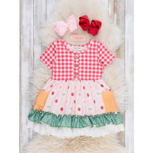 Strawberry Dreams Ruffle Dress