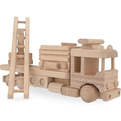 Wooden Fire Trucks - Fire Truck Toys for 3 Year Old Boys - DIY Handmade Toys - Realistic Toys for Boys - Preschool Toys & Preschool Learning Activities