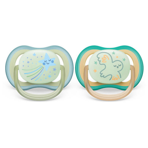 Avent Ultra Air Pacifier  0-6m star/owl 2pk