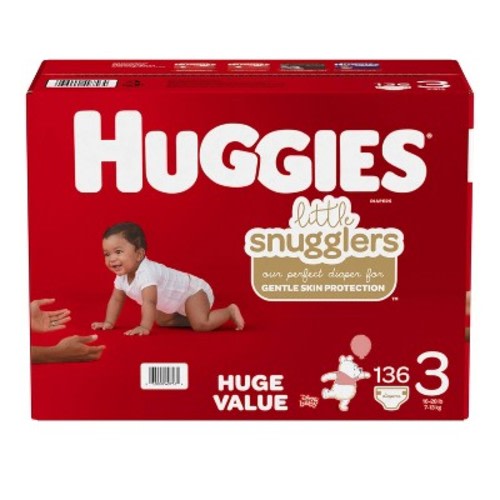 Huggies Little Snugglers Diapers (Size 3 - 136 Count)