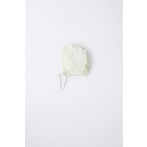 EMBROIDERED FLOWER BONNET - Ecru | ZARA United States