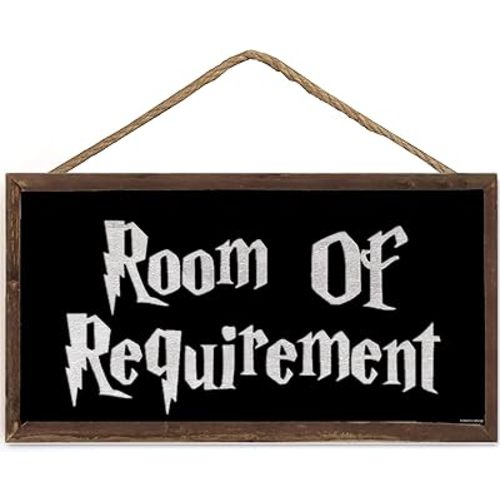 TOMATO FANQIE Room of Requirement Wizardry Hanging Plaque Magic Gift Bedroom Toilet Wood Sign (US-G005)