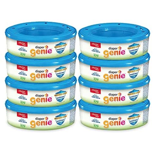 Diaper Genie Refill Bags Fresh Scent, 270 Count (8-Pack)| Estimated 1-Year Supply | Each Refill Ring Holds Up to 270 Newborn Diapers | Compatible with All Diaper Genie Pails