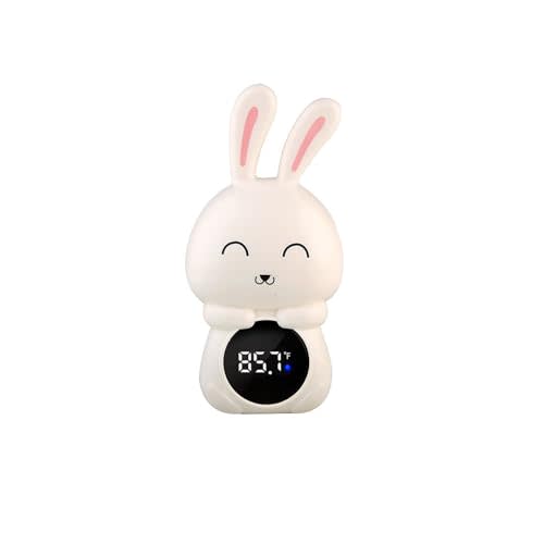 HEVOY Baby Bath Thermometer, Digital Tube Floating Thermometer, Temp Warning Water Temperature Thermometer, Cute Cartoon Water Temperature Monitoring for Newborns, Infants (Bunny White)