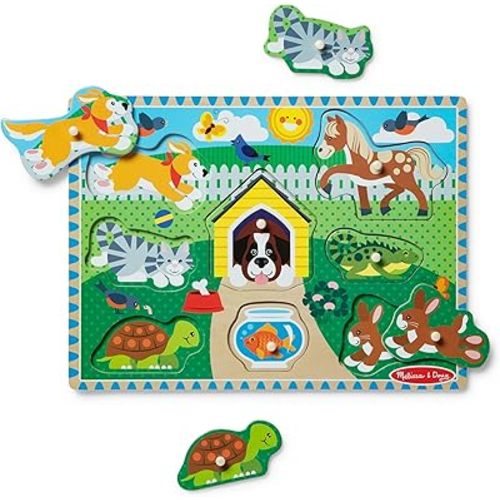 Melissa & Doug Pets Wooden Peg Puzzle (8 pcs)