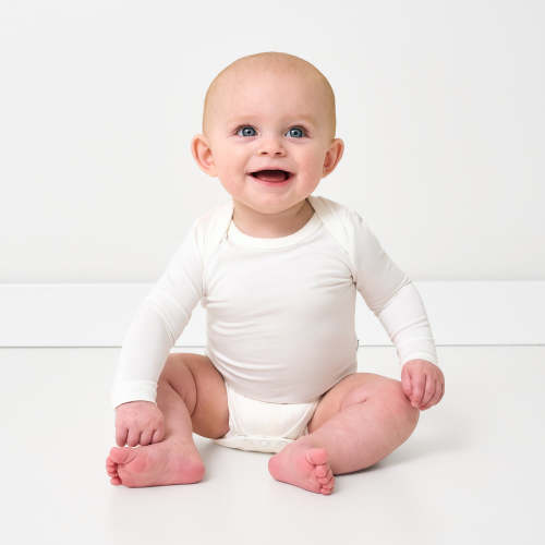 Soft White Long Sleeve Bodysuit - Little Sleepies