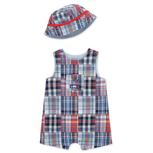 Patchwork Woven Sunsuit & Hat
