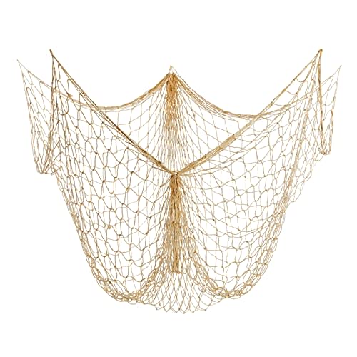 Natural Fishing Net Decorations, Nautical Wall Decor for Birthday Party, Baby Shower, Pirate Party, Hawaiian Luau, Ocean-Theme Events (79x60 inch)