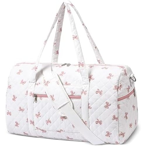 Gym Bag for Women, Cute Duffle Bag, Quilted Duffle Bag for Travel, Floral Duffle Bags, Weekend Bag with Zipper Pocket Dance Bag Organizer