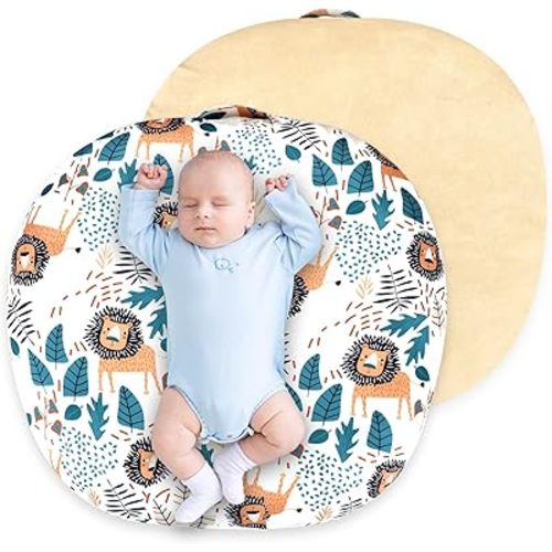 SWESEN Newborn Lounger Cover, 1 Pack Soft Removable Slipcovers for Infant Lounger, Cozy Baby Lounger Cover for Boys and Girls, Covers Only, Lion