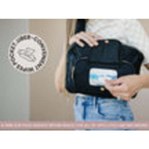 Black Diaper Bag | Jetsetter Mini Stylish & Functional | Lion & Light