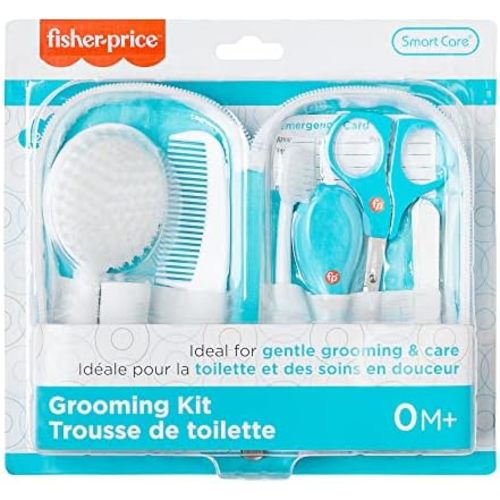 Smart Care Fisher-Price 12-Piece Baby Grooming Kit, Newborn Essentials, Baby Gift Set, Includes Baby Nail Kit, Baby Oral Care, Baby Hair Brush, Baby Comb
