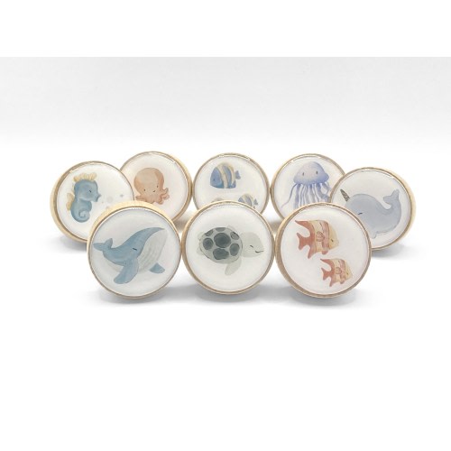 Sea animal knobs, Whale Knobs, *price per knob, Children's Room, Dresser Handles, Nursery Furniture, Drawer Handles, Drawer pulls.