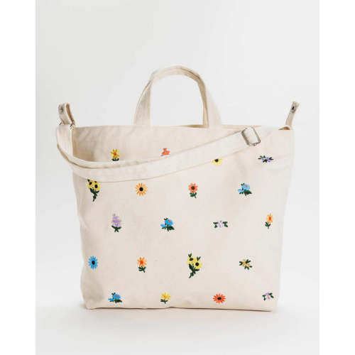 Horizontal Zip Duck Bag - Embroidered Ditsy Floral
