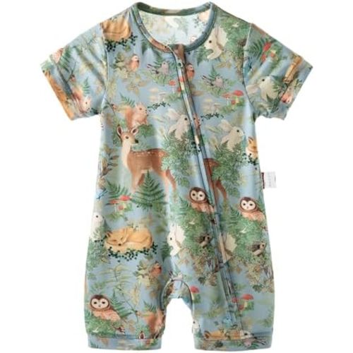 Baby Romper for Boys & Girls, 92% Modal+ 8% Spandex Newborn Short Sleeve Jumpsuit, Breathable Summer Outfit