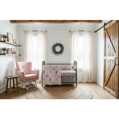 Highland Cow Farm Girl Crib Bedding | USA Made Farmhouse – DBC Baby Bedding Co