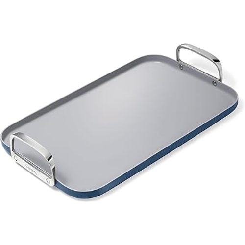 Caraway Double Burner Griddle - 19x12” Griddle Pan - Non-Stick Ceramic Coated - Non Toxic, PTFE & PFOA Free - Oven Safe & Compatible with All Stovetops - Navy
