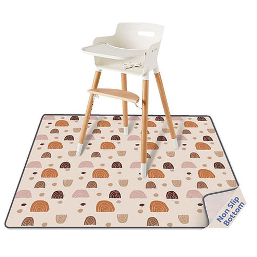 Baby Splat Mat for Under High Chair, Boho Raibow | My Site 5