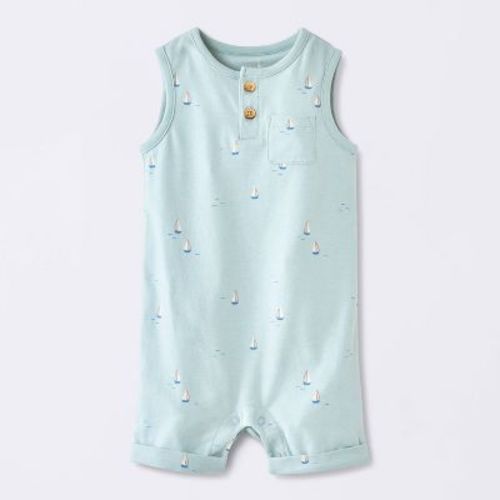Baby Boys' Sailboat Henley Tank Romper - Cloud Island™ Blue 12M