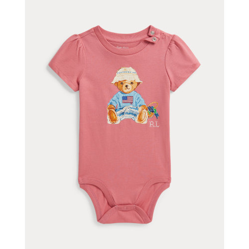 Polo Bear Cotton Jersey Bodysuit