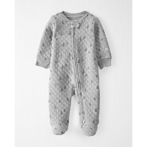 Baby Organic Cotton Quilted Holiday Tree Print Sleep & Play Pajamas - Little Planet | Carter's