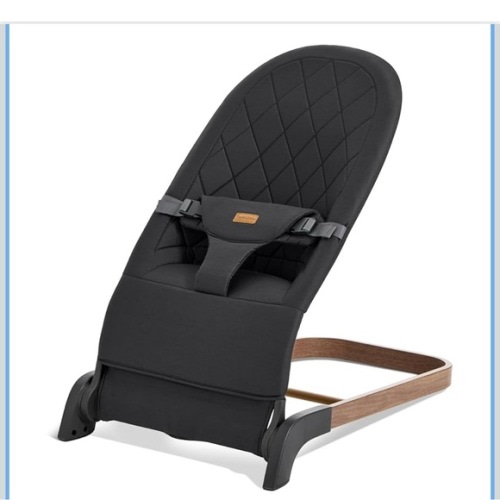 Black Baby Bouncer with Wooden Base