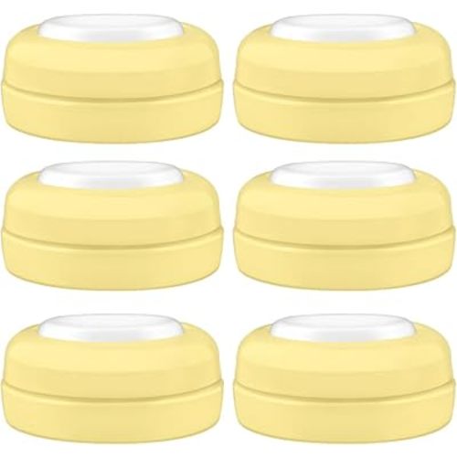 Maymom Screw Lids Aka Travel Caps with Rewritable Sealing Disc Compatible with Avent, Maymom Wide Mouth Bottles; Cap Replace Avent Natural Bottle Sealing Ring and Sealing Disc, 6pcs. (Yellow)