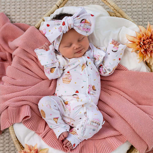 Ice Creams Convertible Romper with Frill - Size 00