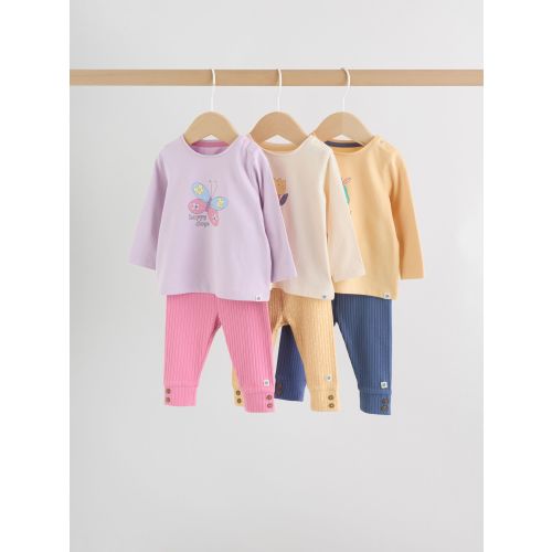 Purple Long Sleeve Top And Leggings Set 6 Piece (0mths-3yrs)