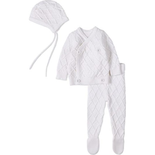 Cotton Knit Cardigan Set, Newborn