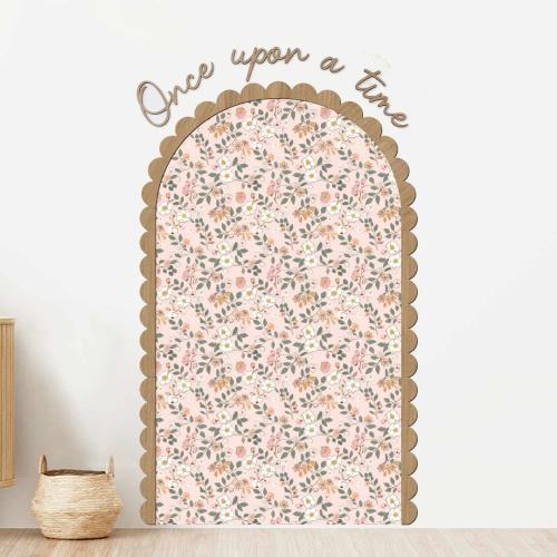 BIG BUNDLE: Once upon a time +MAgical floral arch decal + wooden frame scalloped arch 90X150 cm
