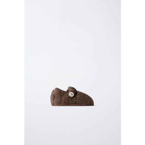KNIT BUTTON BOOTIES - Chocolate | ZARA United States